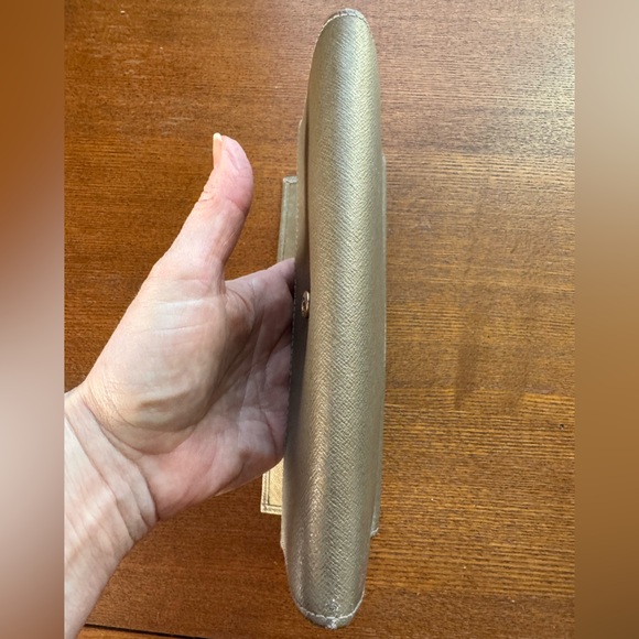 FURLA Long Flap-Style Continental Gold Tone Saffiano Leather Wallet - Picture 13 of 16